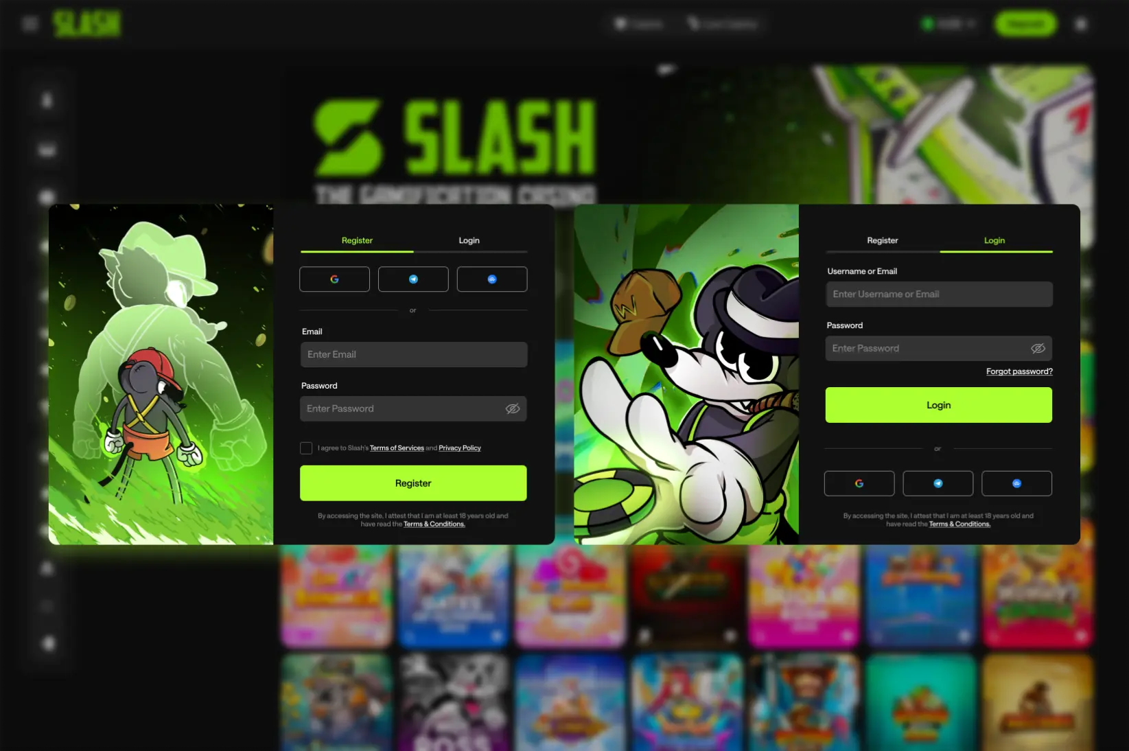 SLASH registration UX